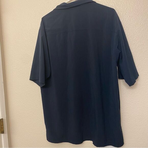 Nike Golf Dri-FIT navy blue button up short sleeve men’s shirt top lightweight L - Picture 2 of 8